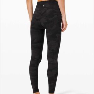 Lululemon Black Camo Wunder Under 28” Leggings Size 4